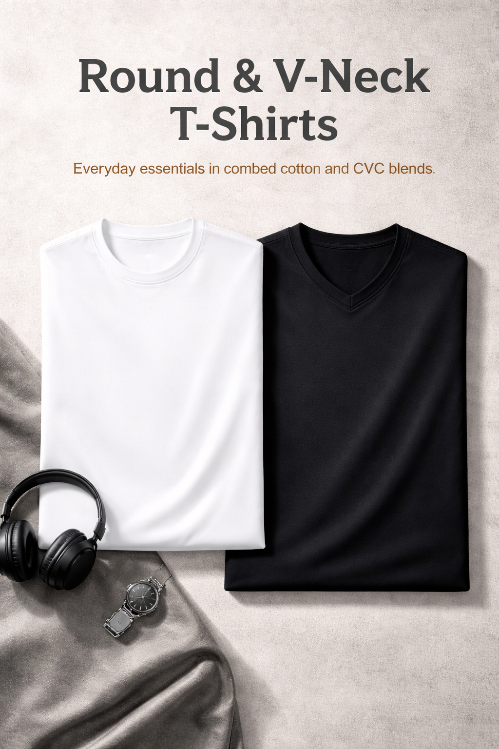 Round & V-Neck T-Shirts