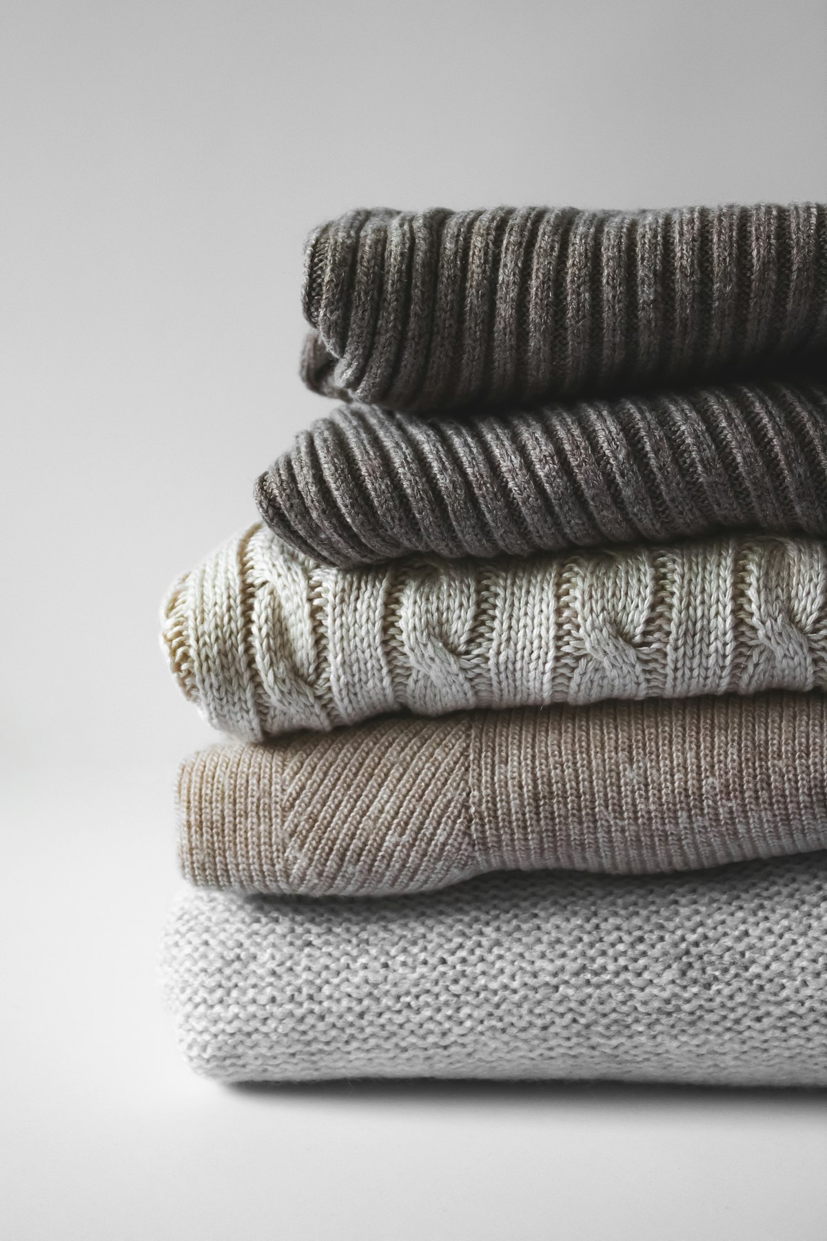 Finer gauge folded sweaters